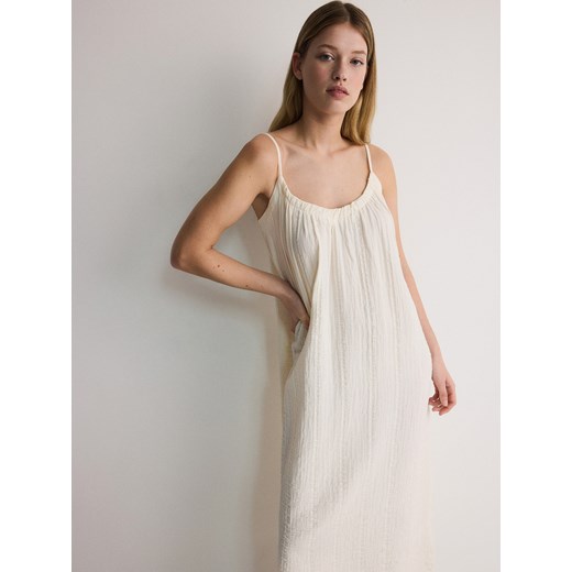 Reserved - Sukienka mini - złamana biel Reserved M Reserved