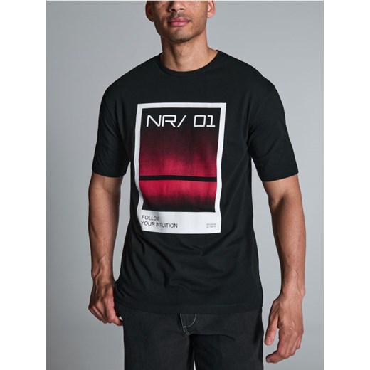 Sinsay - Koszulka z nadrukiem - czarny ze sklepu Sinsay w kategorii T-shirty męskie - zdjęcie 172385792
