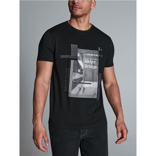 Sinsay - Koszulka z nadrukiem - czarny ze sklepu Sinsay w kategorii T-shirty męskie - zdjęcie 172385793