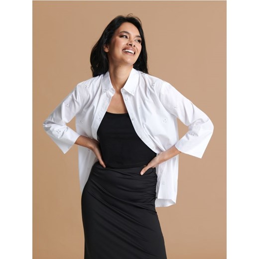 Sinsay - Koszula bawełniana - biały ze sklepu Sinsay w kategorii Koszule damskie - zdjęcie 172385852