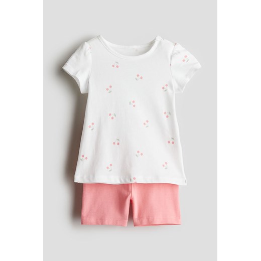 H & M - Komplet z bawełnianego dżerseju 2-częściowy - Różowy ze sklepu H&M w kategorii Odzież dla niemowląt - zdjęcie 172387031