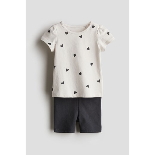 H & M - Komplet z bawełnianego dżerseju 2-częściowy - Szary ze sklepu H&M w kategorii Odzież dla niemowląt - zdjęcie 172387034