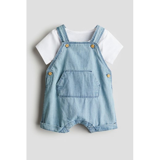 H & M - Bawełniany komplet 2-częściowy - Niebieski ze sklepu H&M w kategorii Odzież dla niemowląt - zdjęcie 172387041
