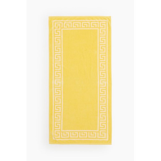 H & M - Ręcznik plażowy w meandrowy wzór - Żółty ze sklepu H&M w kategorii Ręczniki - zdjęcie 172387061