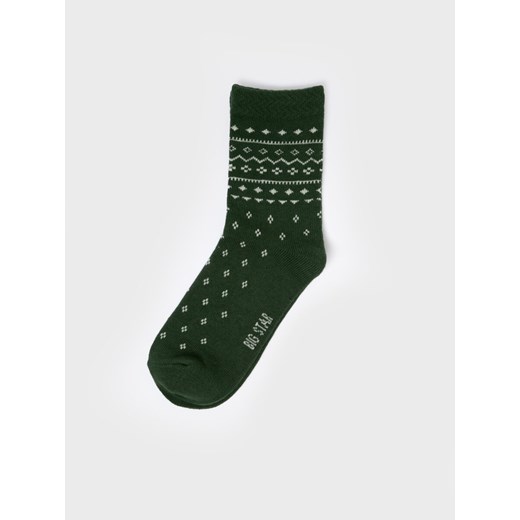 Skarpety damskie bawełniane z wzorem zielone Halia 304 ze sklepu Big Star w kategorii Skarpetki damskie - zdjęcie 172387301
