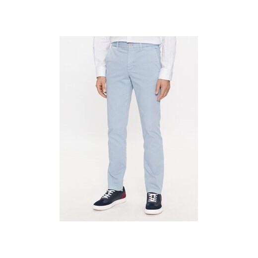 Tommy Hilfiger Spodnie materiałowe Bleecker MW0MW32132 Błękitny Slim Fit ze sklepu MODIVO w kategorii Spodnie męskie - zdjęcie 172390103
