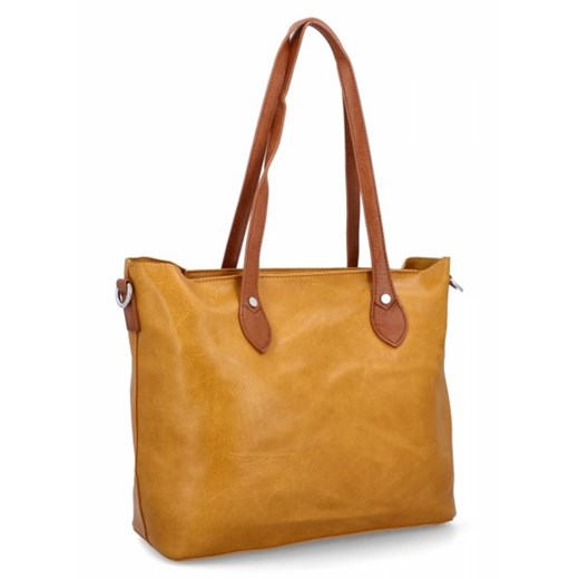 Duże Torebki Damskie Shopper Bag firmy Herisson Żółte (kolory) ze sklepu torbs.pl w kategorii Torby Shopper bag - zdjęcie 172391140