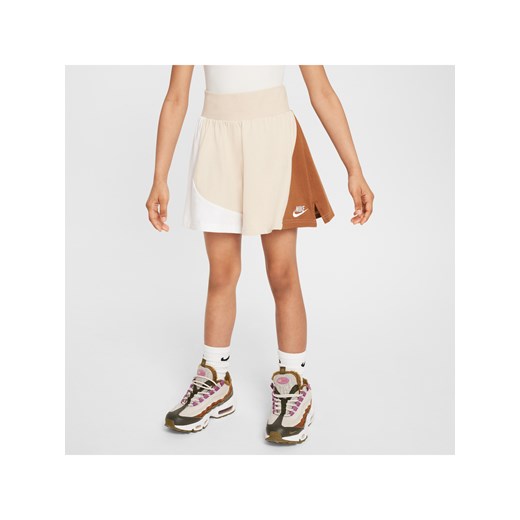 Spodenki z dżerseju dla dużych dzieci (dziewcząt) Nike Sportswear - Brązowy Nike S Nike poland