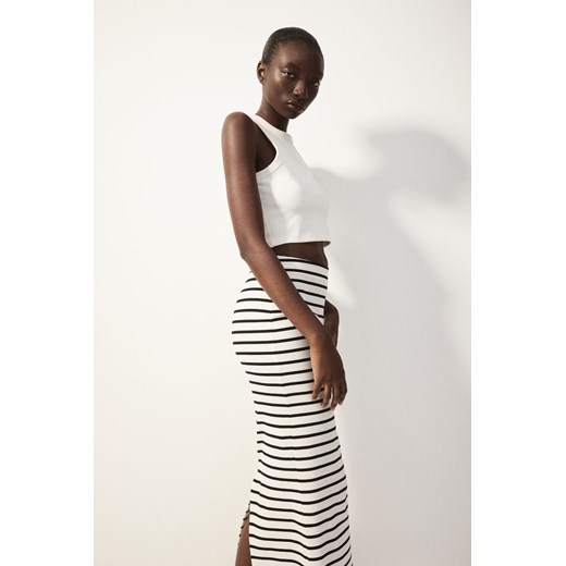 H & M - Ołówkowa spódnica w prążki - Biały ze sklepu H&M w kategorii Spódnice - zdjęcie 172393373
