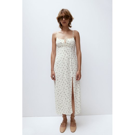 H & M - Sukienka midi ze sznurkiem do ściągania - Biały ze sklepu H&M w kategorii Sukienki - zdjęcie 172393463