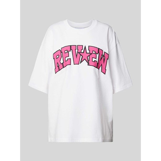 T-shirt o kroju oversized z nadrukiem z logo ze sklepu Peek&Cloppenburg  w kategorii Bluzki damskie - zdjęcie 172393581
