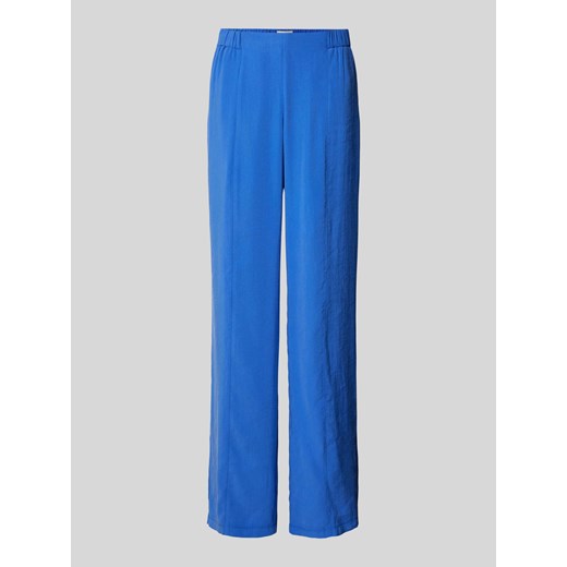 Spodnie materiałowe z szeroką nogawką i elastycznym pasem ze sklepu Peek&Cloppenburg  w kategorii Spodnie damskie - zdjęcie 172393592
