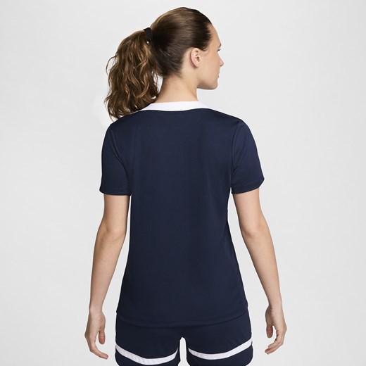 Nike bluzka damska granatowa z okrągłym dekoltem z krótkim rękawem 