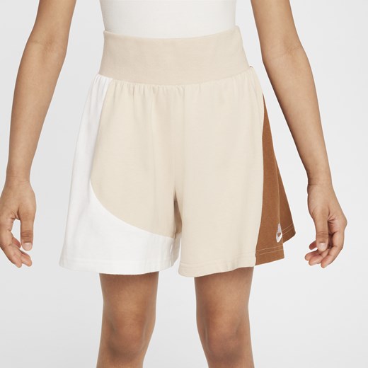 Spodenki z dżerseju dla dużych dzieci (dziewcząt) Nike Sportswear - Brązowy Nike XL Nike poland