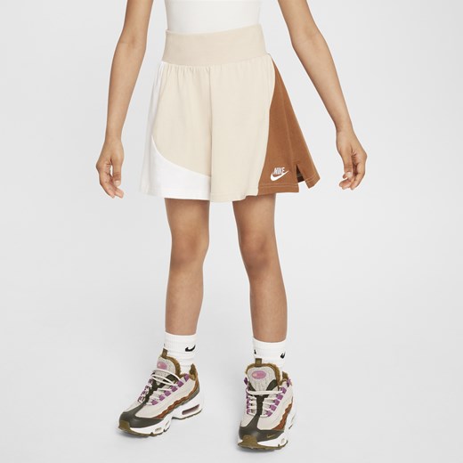 Spodenki z dżerseju dla dużych dzieci (dziewcząt) Nike Sportswear - Brązowy Nike L Nike poland