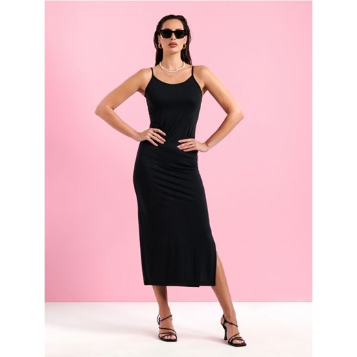 Sinsay - Sukienka midi na ramiączkach - czarny ze sklepu Sinsay w kategorii Sukienki - zdjęcie 172402763
