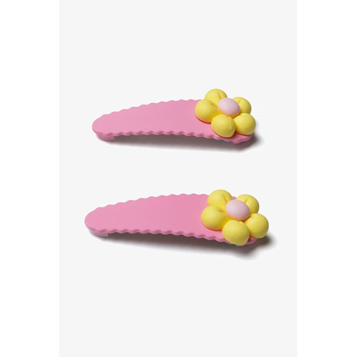 Spinki do włosów różowe z żółtymi kwiatuszki - 2 sztuki 5.10.15. one size 5.10.15