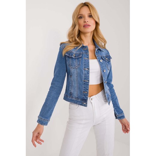 Dopasowana kurtka jeansowa niebieska ze sklepu 5.10.15 w kategorii Kurtki damskie - zdjęcie 172402893