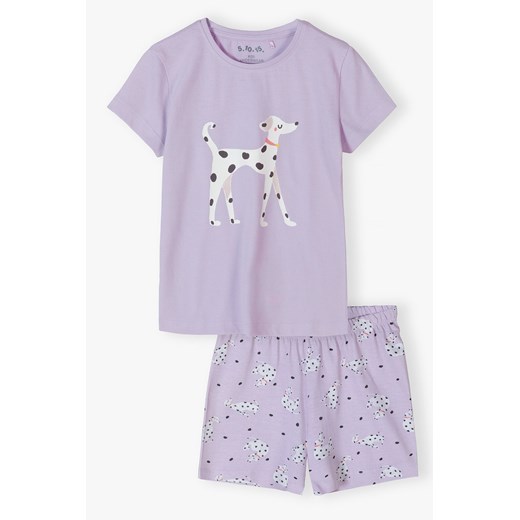 Piżama dla dziewczynki - fioletowa w dalmatyńczyki - 5.10.15. ze sklepu 5.10.15 w kategorii Piżamy dziecięce - zdjęcie 172402894