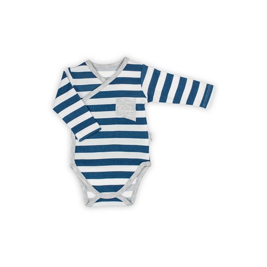 Kopertowe body chłopięce z długim rękawem w paski ze sklepu 5.10.15 w kategorii Body niemowlęce - zdjęcie 172402981