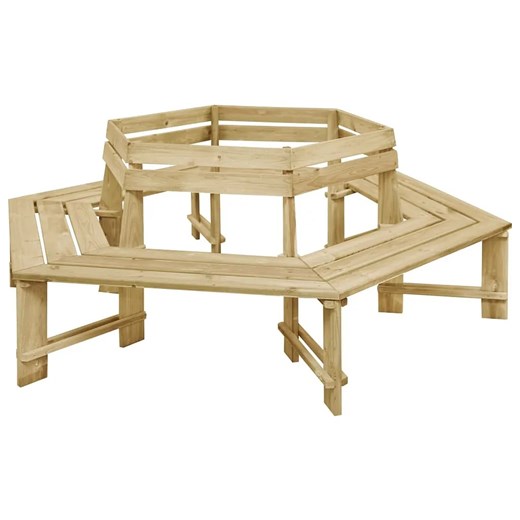 Drewniana ławka pod pień drzewa - Tiffany 4X ze sklepu Edinos.pl w kategorii Ławki ogrodowe - zdjęcie 172403944