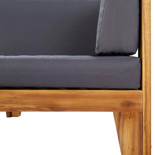 Sofa i stolik ogrodowy z drewna akacjowego z szarymi poduszkami - Arkano 3X Elior One Size Edinos.pl