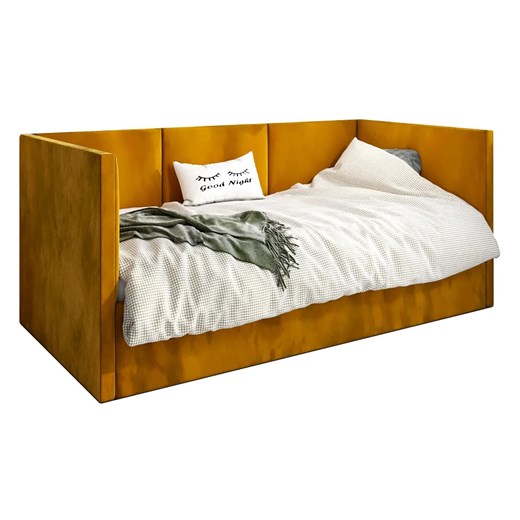 Musztardowe tapicerowane łóżko Sorento 5X - 3 rozmiary ze sklepu Edinos.pl w kategorii Łóżka i materace - zdjęcie 172404574