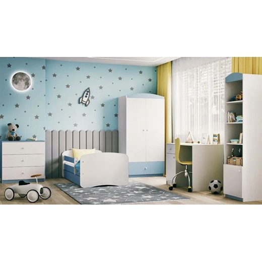 Łóżko dla chłopca z barierką Happy 2X 80x160 - niebieskie Elior One Size Edinos.pl