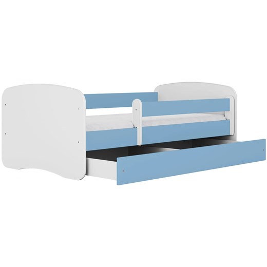 Łóżko dla chłopca z barierką Happy 2X 80x160 - niebieskie ze sklepu Edinos.pl w kategorii Łóżka dziecięce - zdjęcie 172404902