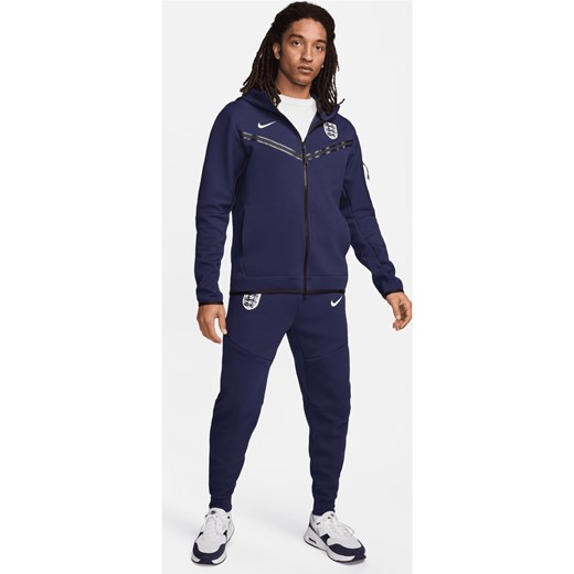 Męska piłkarska bluza z kapturem i zamkiem na całej długości Nike Anglia Tech Fleece Windrunner - Fiolet ze sklepu Nike poland w kategorii Bluzy męskie - zdjęcie 172407203