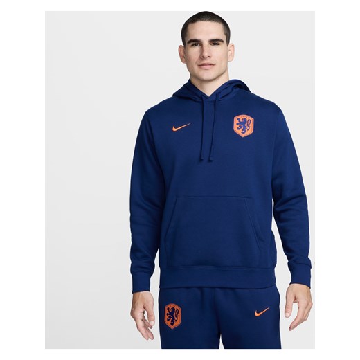Męska bluza piłkarska z kapturem Nike Holandia Club - Niebieski ze sklepu Nike poland w kategorii Bluzy męskie - zdjęcie 172407231