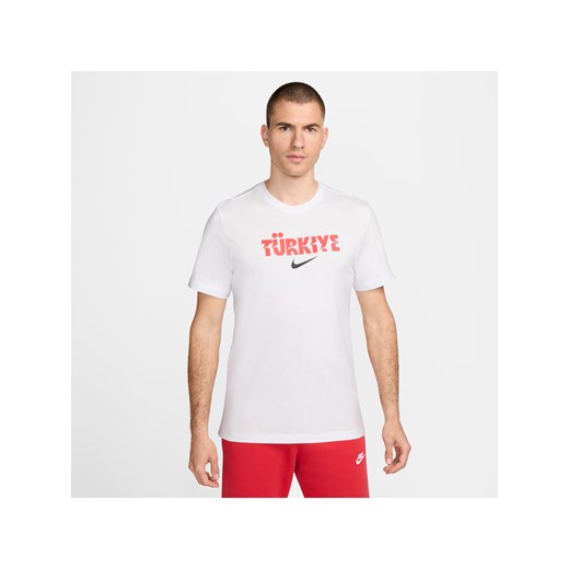 Męski T-shirt piłkarski Nike Turcja Crest - Biel ze sklepu Nike poland w kategorii T-shirty męskie - zdjęcie 172407240