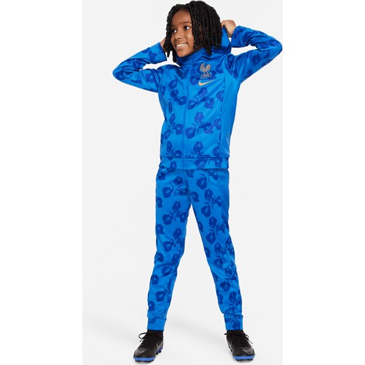 Piłkarski dres z tkaniny dla dużych dzieci Nike FFF - Niebieski ze sklepu Nike poland w kategorii Dresy chłopięce - zdjęcie 172407251