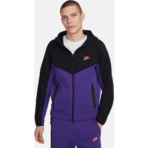 Męska bluza z kapturem i zamkiem na całej długości Nike Sportswear Tech Fleece Windrunner - Fiolet ze sklepu Nike poland w kategorii Bluzy męskie - zdjęcie 172407253