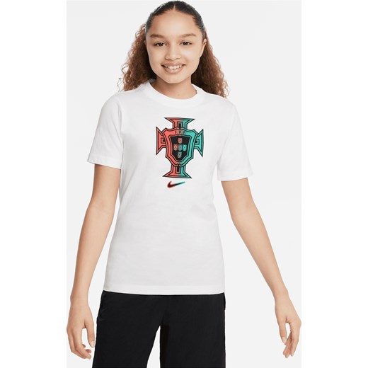 T-shirt piłkarski dla dużych dzieci Nike Portugalia - Biel ze sklepu Nike poland w kategorii Bluzki dziewczęce - zdjęcie 172407284