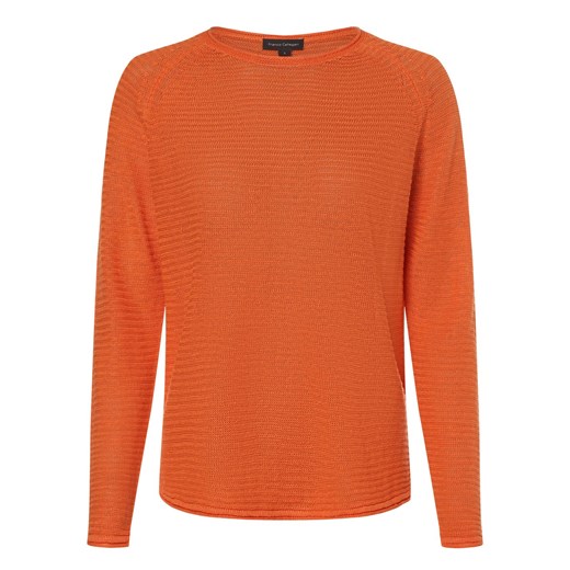 Franco Callegari Damski sweter lniany Kobiety len pomarańczowy jednolity ze sklepu vangraaf w kategorii Swetry damskie - zdjęcie 172409734