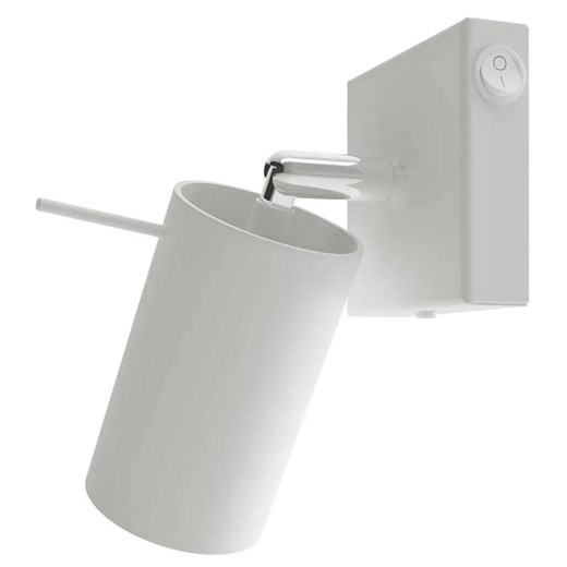 Biały ruchomy kinkiet tuba z włącznikiem - S754-Rins ze sklepu Edinos.pl w kategorii Lampy ścienne - zdjęcie 172411121