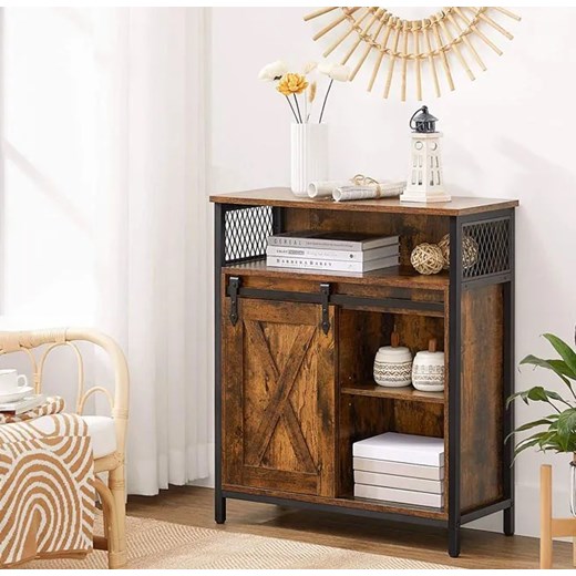 Komoda w stylu loft z drzwiami przesuwnymi - Dogan Elior One Size Edinos.pl