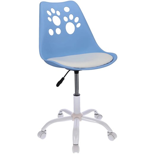 Niebiesko-biały fotel obrotowy do biurka młodzieżowego - Fiti 3X Elior One Size Edinos.pl