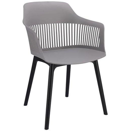 Szare krzesło ażurowe w stylu nowoczesnym - Sazo 4X Elior One Size okazja Edinos.pl