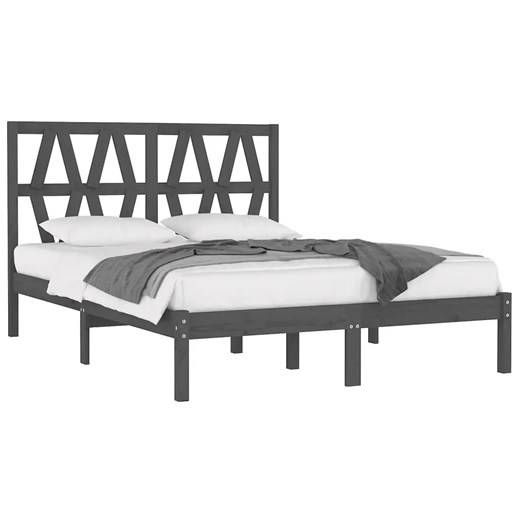 Szare sosnowe łóżko z zagłówkiem 120x200 - Yoko 4X ze sklepu Edinos.pl w kategorii Łóżka i materace - zdjęcie 172411410