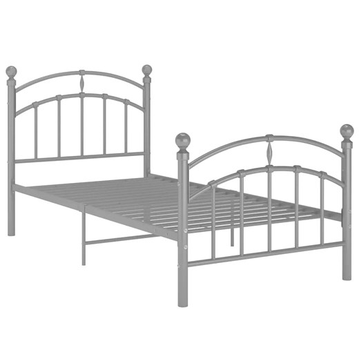 Szare metalowe łóżko jednoosobowe 90x200 cm - Enelox ze sklepu Edinos.pl w kategorii Łóżka i materace - zdjęcie 172411493