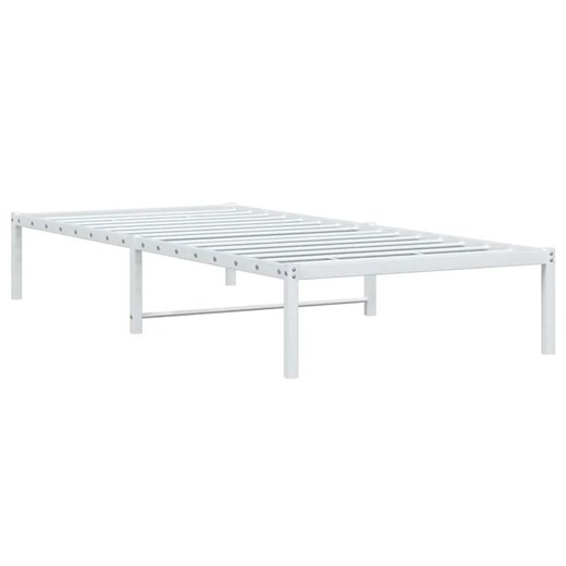 Białe loftowe łóżko z metalu 100x200 cm - Tresto ze sklepu Edinos.pl w kategorii Łóżka i materace - zdjęcie 172411630