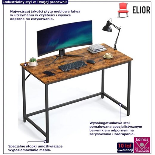 Minimalistyczne biurko w stylu industrialnym - Huntis Elior One Size Edinos.pl