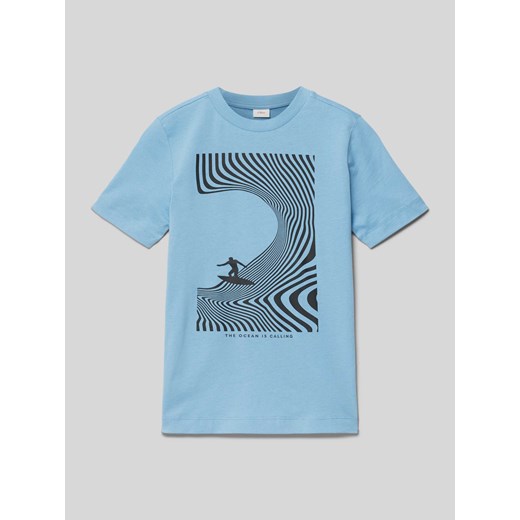 T-shirt chłopięce S.Oliver niebieski w nadruki 