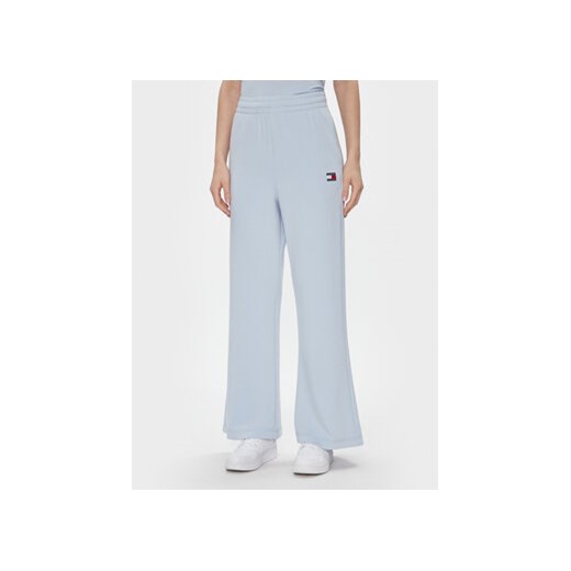 Tommy Jeans Spodnie dresowe DW0DW17312 Błękitny Wide Leg ze sklepu MODIVO w kategorii Spodnie damskie - zdjęcie 172415712