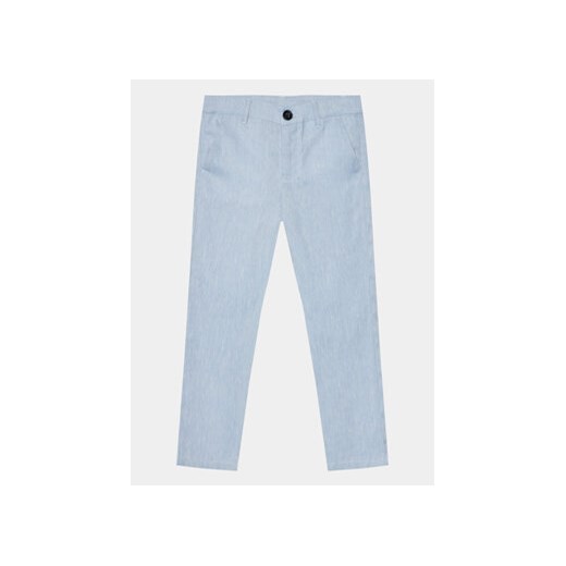 Guess Spodnie materiałowe Chambray L4RB07 WFZ90 Błękitny Regular Fit ze sklepu MODIVO w kategorii Spodnie chłopięce - zdjęcie 172415724