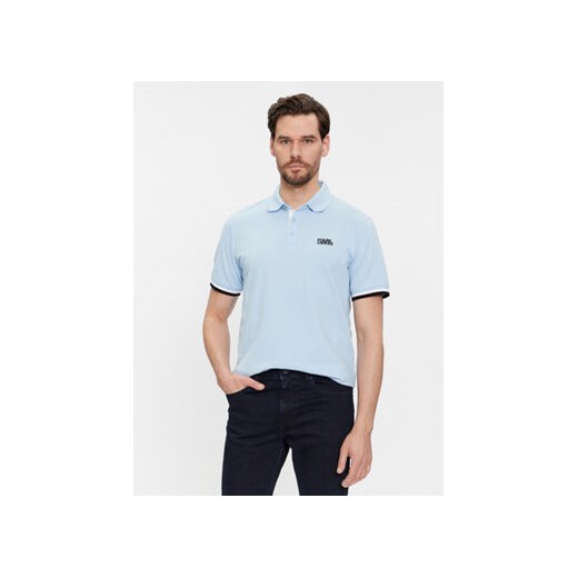 KARL LAGERFELD Polo 745403 541233 Błękitny Regular Fit ze sklepu MODIVO w kategorii T-shirty męskie - zdjęcie 172415782