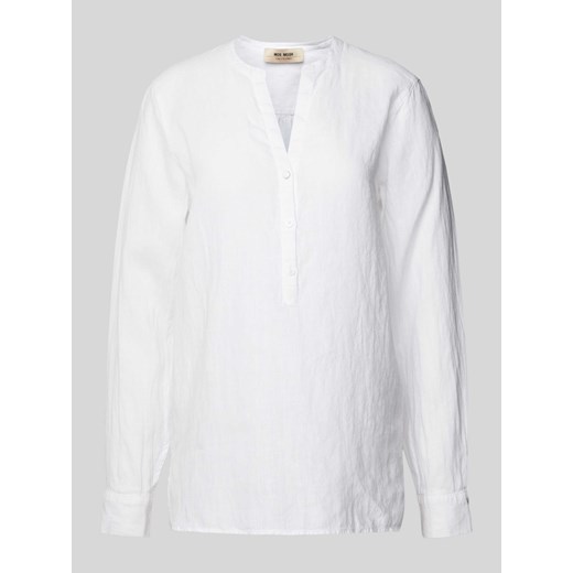 Bluzka lniania z kołnierzem z lamówką model ‘Danna’ ze sklepu Peek&Cloppenburg  w kategorii Bluzki damskie - zdjęcie 172416833