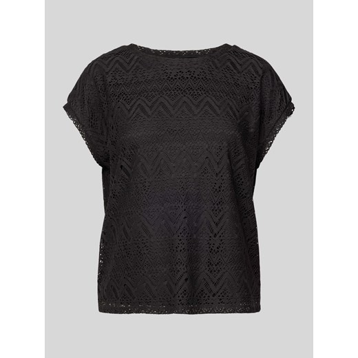 T-shirt z ażurowym wzorem model ‘MAYA’ ze sklepu Peek&Cloppenburg  w kategorii Bluzki damskie - zdjęcie 172417563